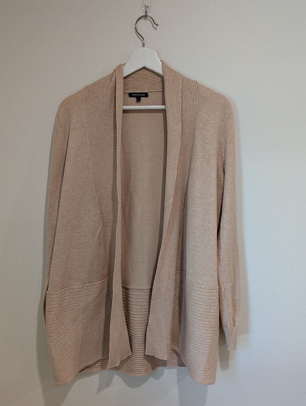 Light Tan Heavy Knit Cardigan (Large) Fall, Wear to work, Neutral